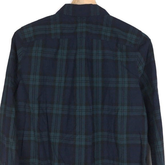 J CREW Tartan Plaid Popover Top Beads Chevron Dark Academia Navy Blue Size 8 NWT - Picture 6 of 11